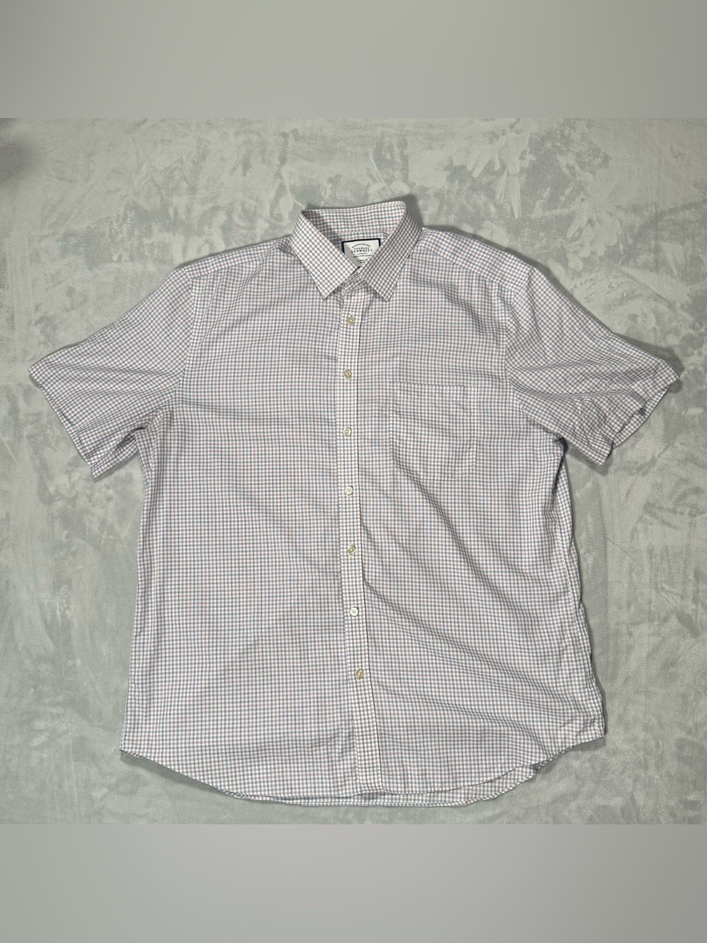 Charles Tyrwhitt Classic Fit Non-Iron Check Shirt 17.5 44 Short Sleeve